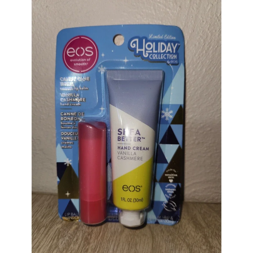 Vanilla Cashmere Hand Cream Candy Cane Lip Balm Holiday Gift Set 2 Piece~NEW~